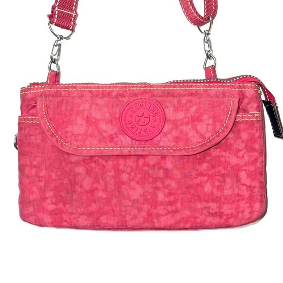 Kipling Front Flap Tri Pocket Crossbody Bag - Coral Pink - Picture 3 of 7